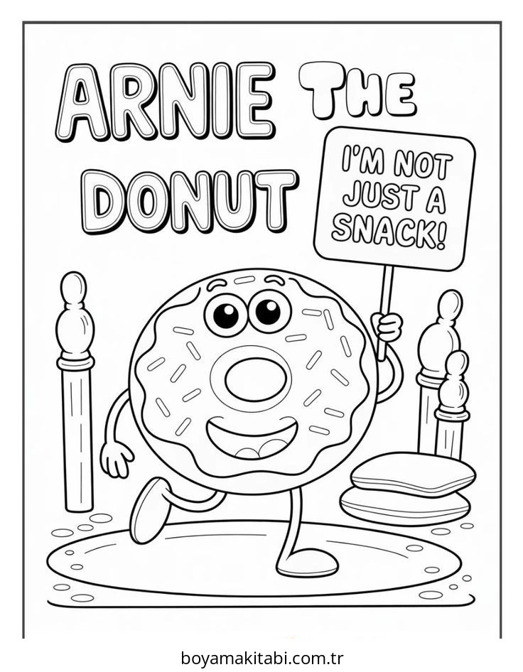 Donut boyama sayfası #99 – anaokulu etkinliği, motor becerileri destekler