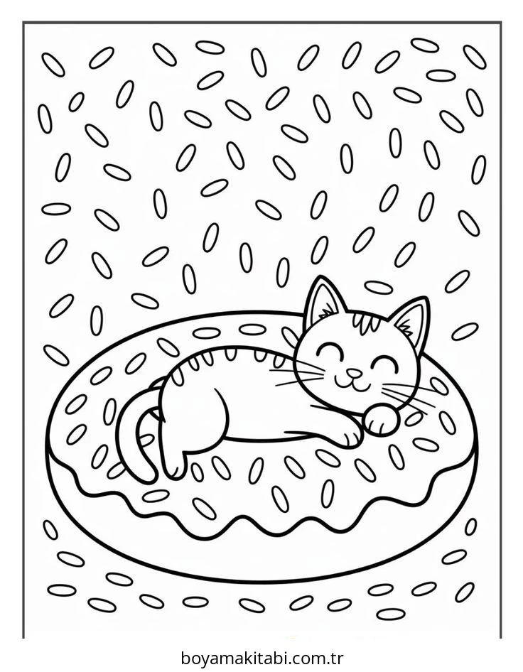Donut boyama sayfası #102 – yaz tatili etkinliği, sabır ve özgüven kazandırır