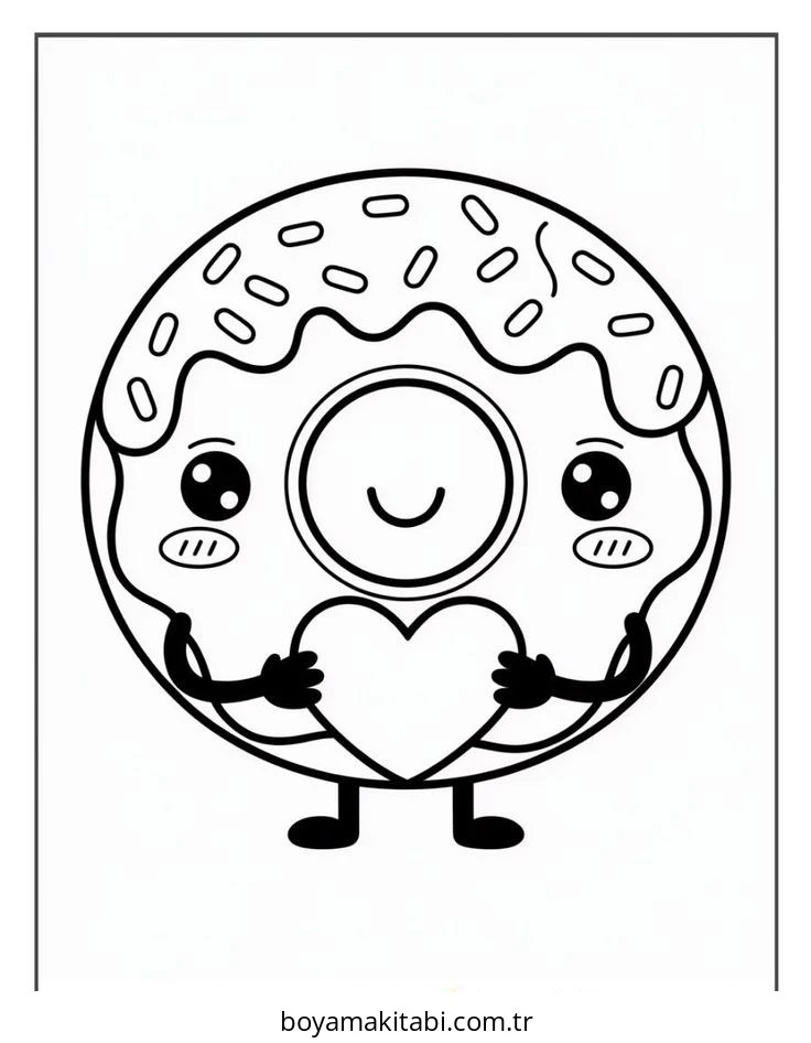 Donut boyama sayfası #104 – sınıf etkinliği, kolay indirilebilir