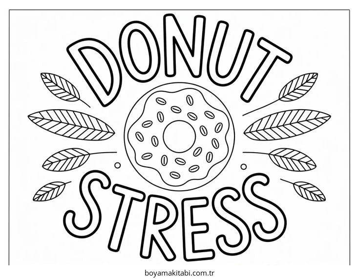 Donut boyama sayfası #112 – A4 baskıya uygun, ücretsiz yazdır