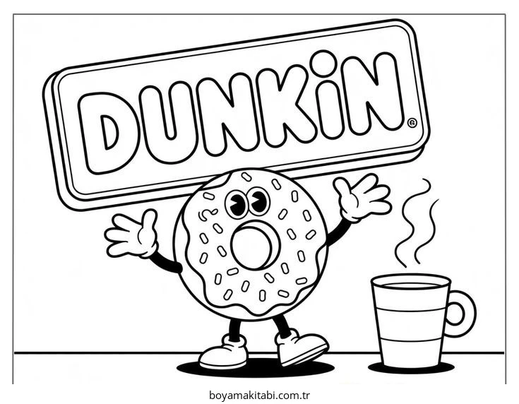 Donut boyama sayfası #114 – tamamen ücretsiz, çocuklar için
