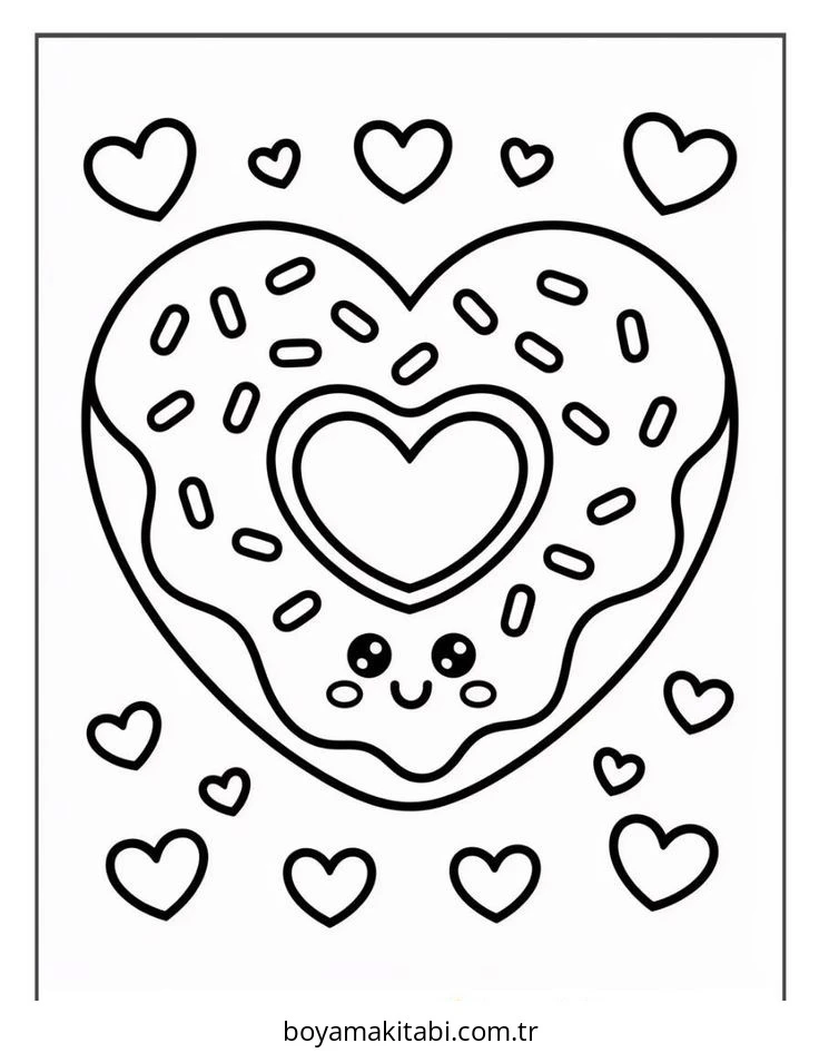 Donut boyama sayfası – yaratıcılık, eğlenceli etkinlik