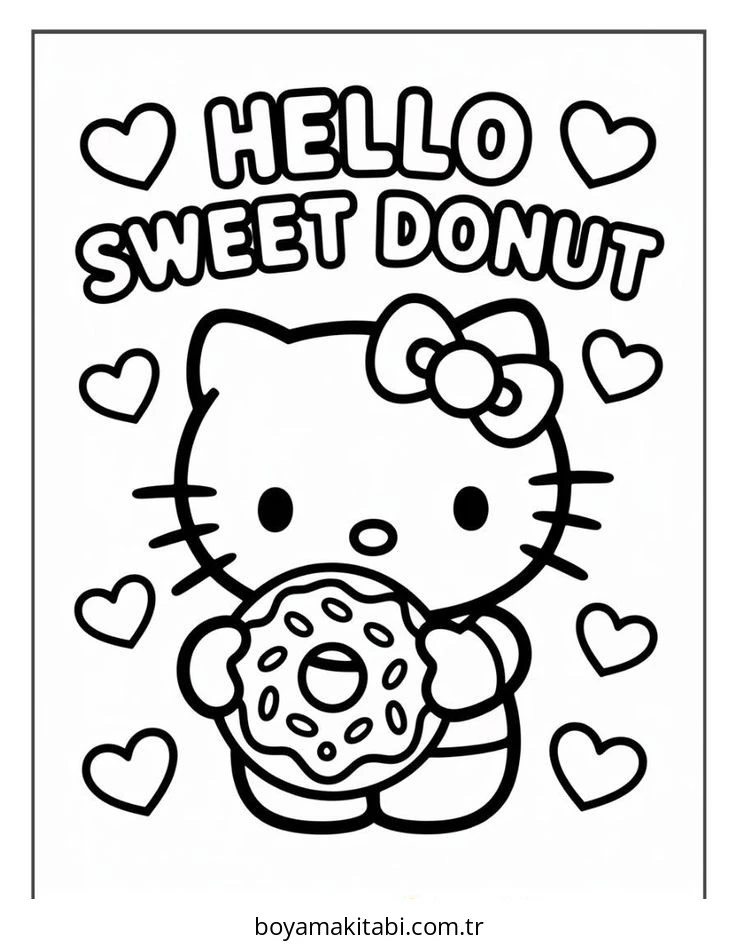 Donut boyama sayfası – boyama çalışması, yaratıcılığı geliştirir