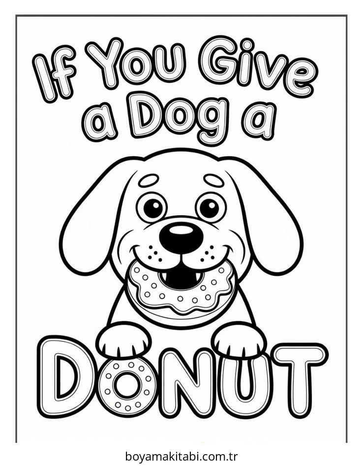 Donut boyama sayfası – ücretsiz yazdır, boyama etkinliği
