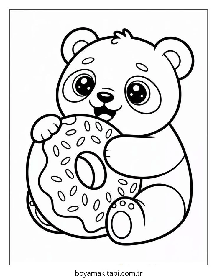 Donut boyama sayfası – eğlenceli etkinlik, el becerilerini geliştirir
