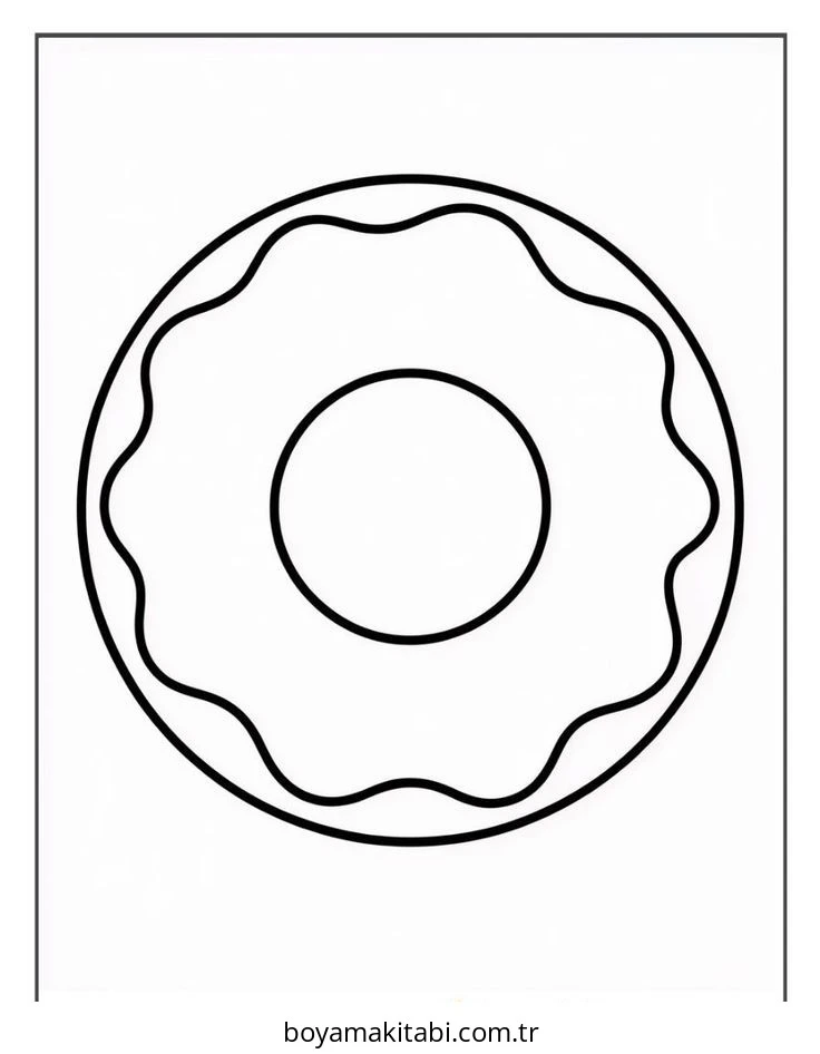 Donut boyama sayfası – boyama etkinliği, çocuk aktivitesi