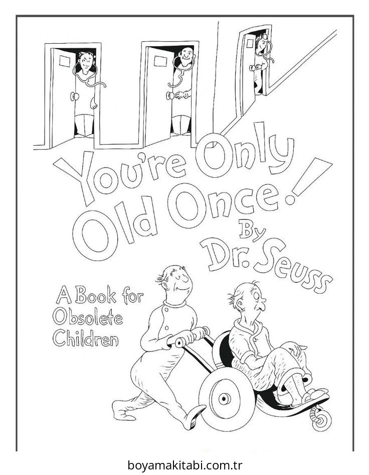 Dr Seuss boyama sayfası – sevimli karakter, sanatsal çalışma