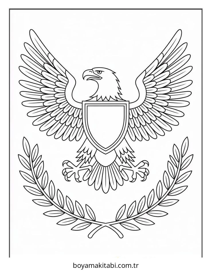 Kartal boyama sayfası – el becerilerini geliştirir, boyama çalışması