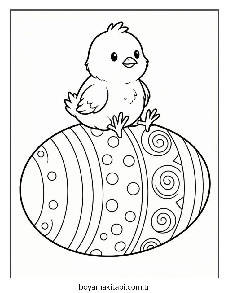 Paskalya boyama sayfası – PDF indir, sevimli karakter