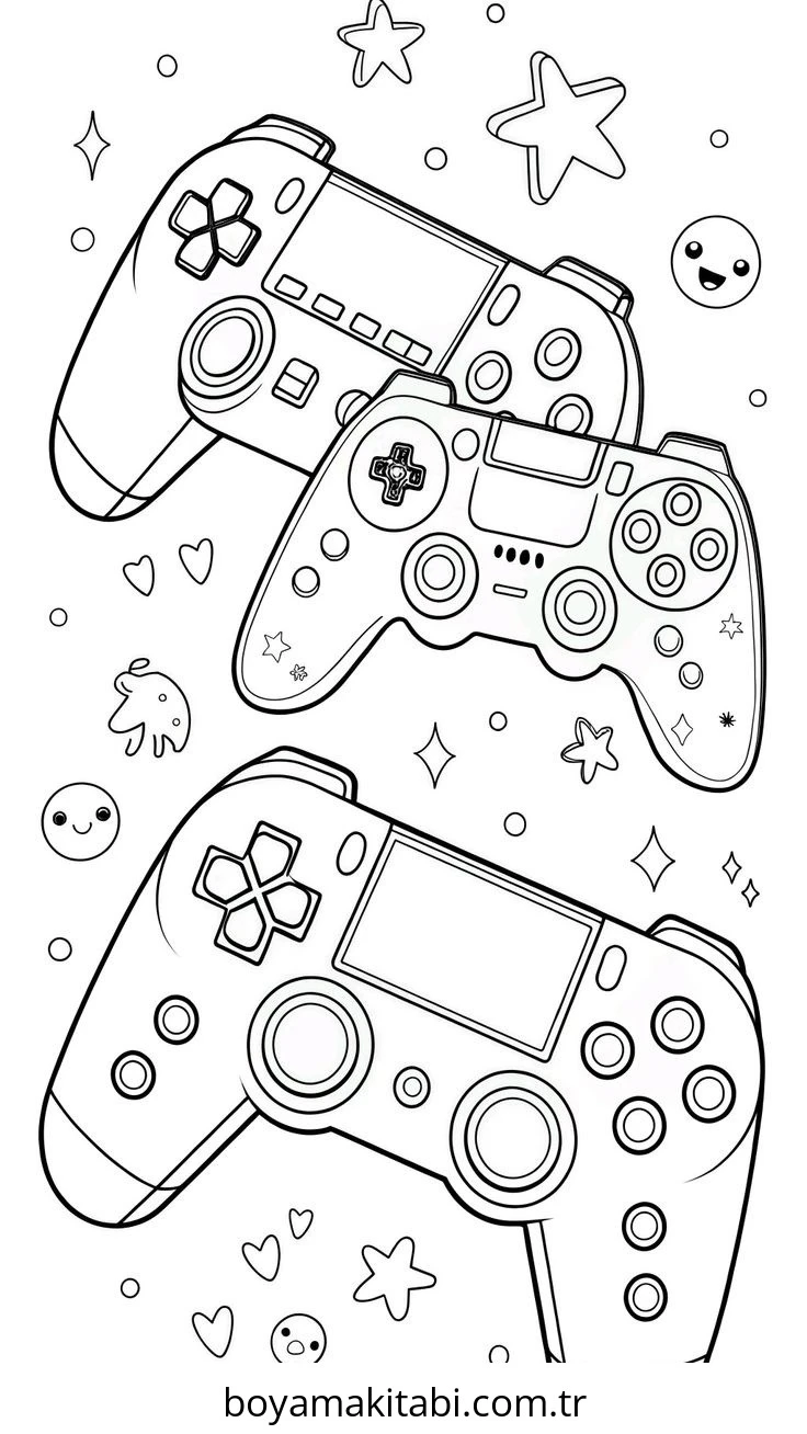Playstation boyama sayfası – çocuklar için, çizgi film temalı