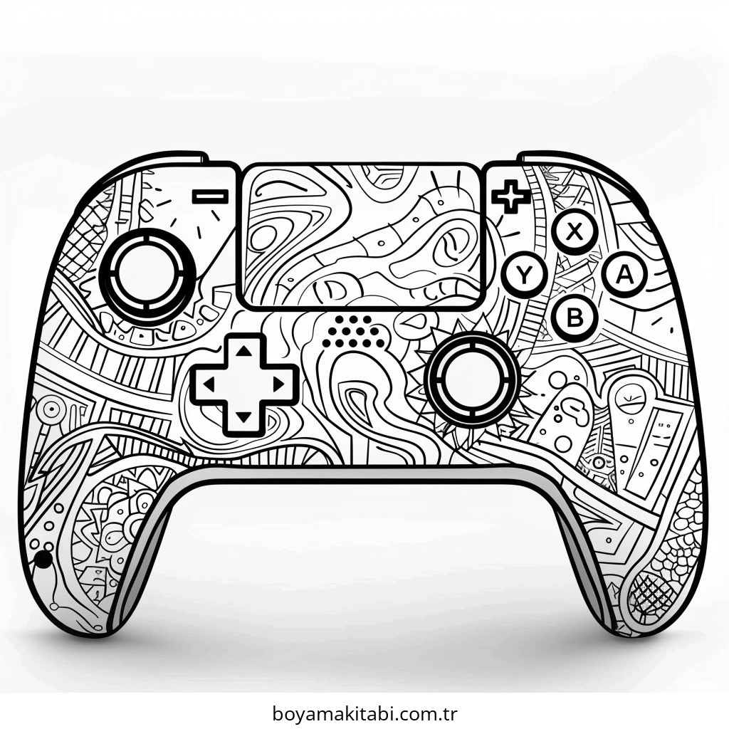 Playstation boyama sayfası – sevimli karakter, sanatsal çalışma