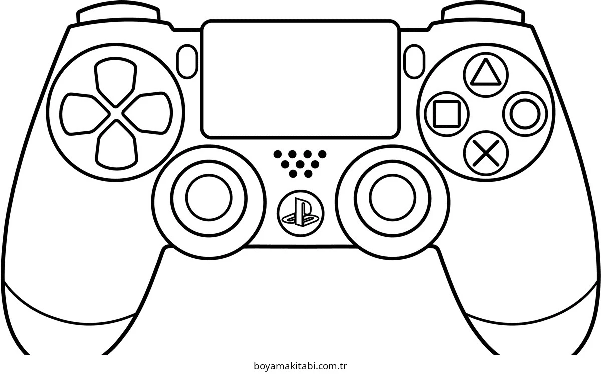 Playstation boyama sayfası – basit çizim, kolay boyama