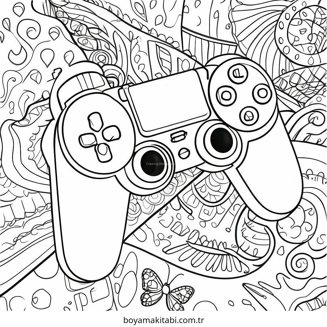Playstation boyama sayfası – renkli çizimler, okul öncesi