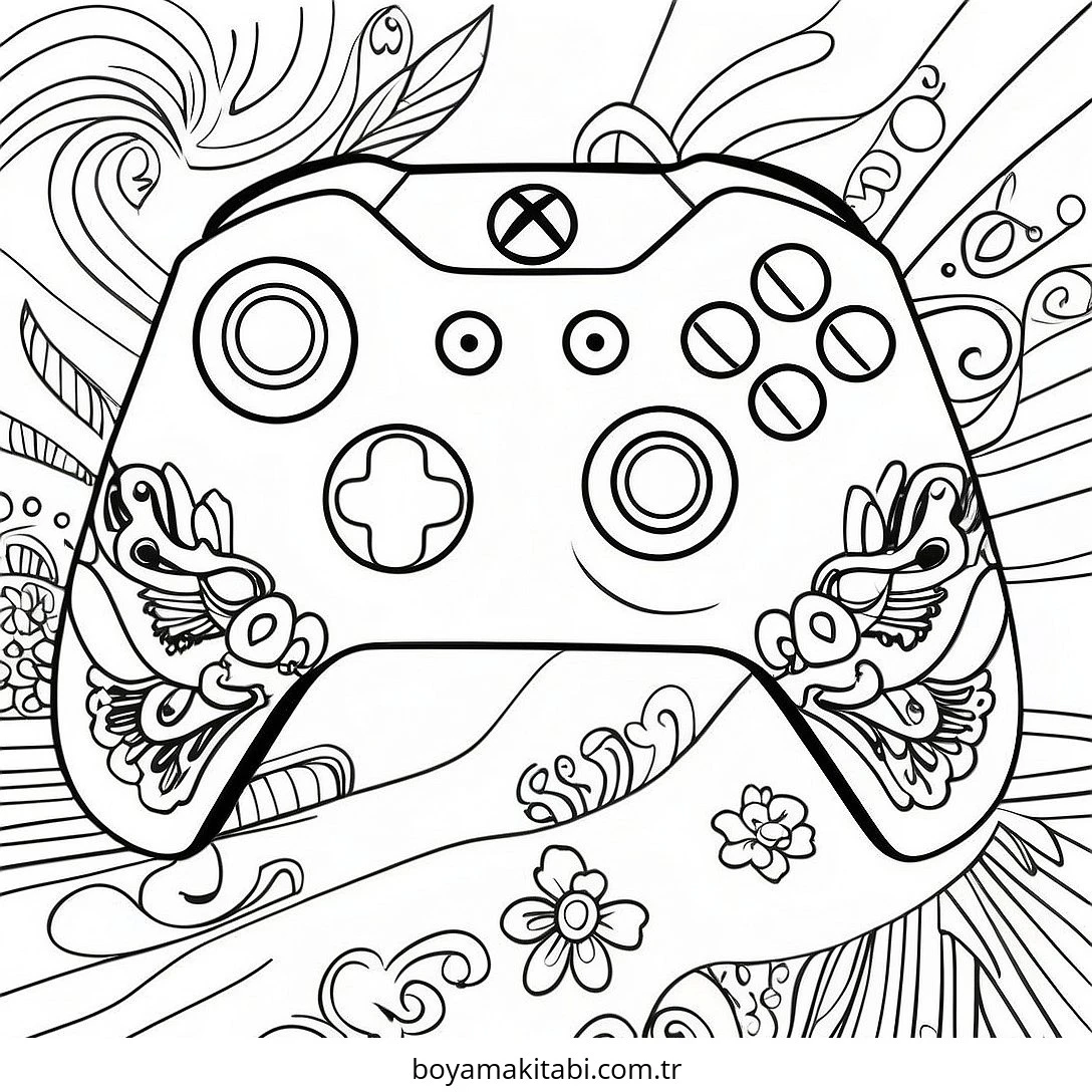Playstation boyama sayfası – eğlenceli etkinlik, el becerilerini geliştirir