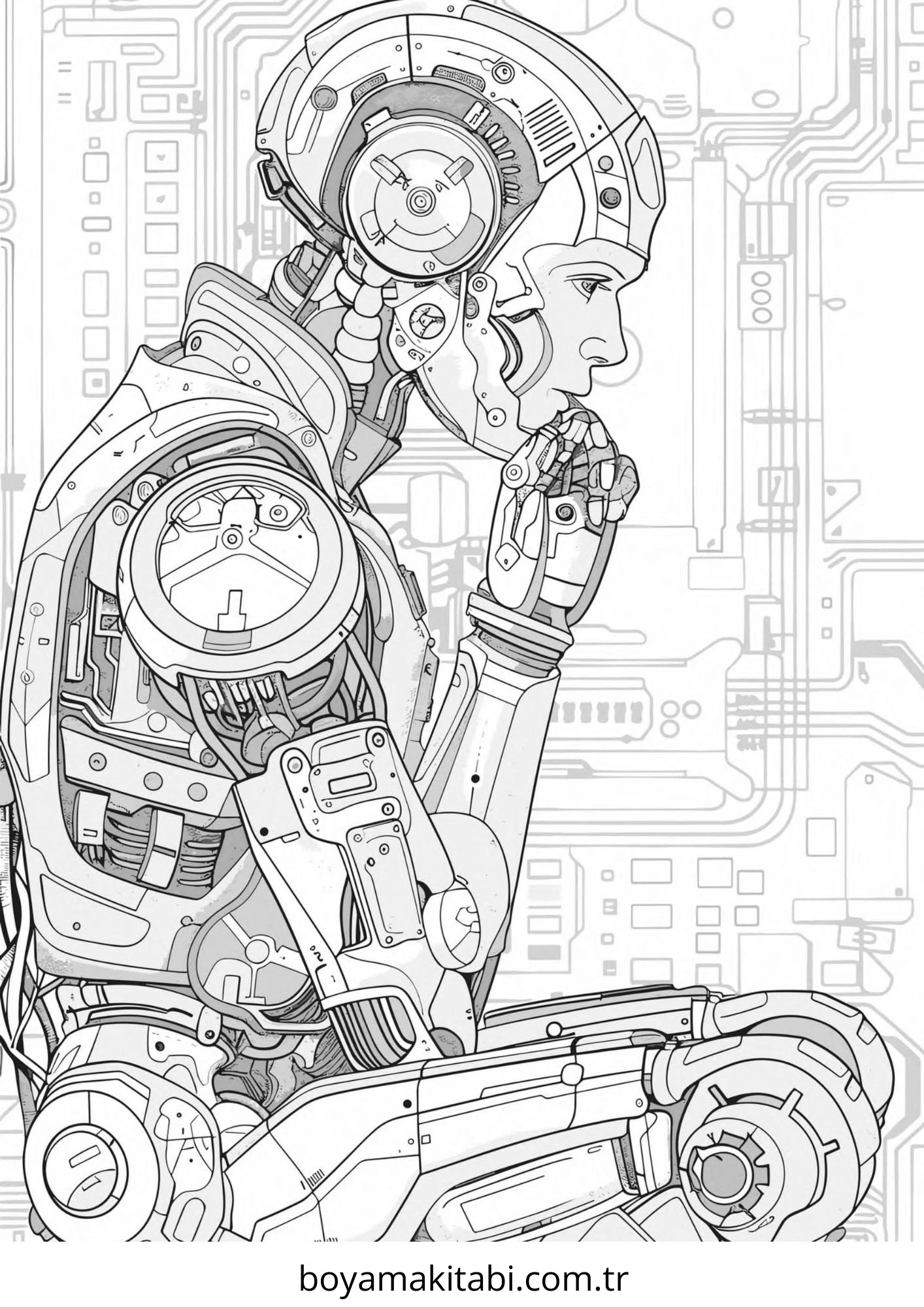 Cyberpunk  boyama sayfası #5 – yaz tatili etkinliği, sabır ve özgüven kazandırır