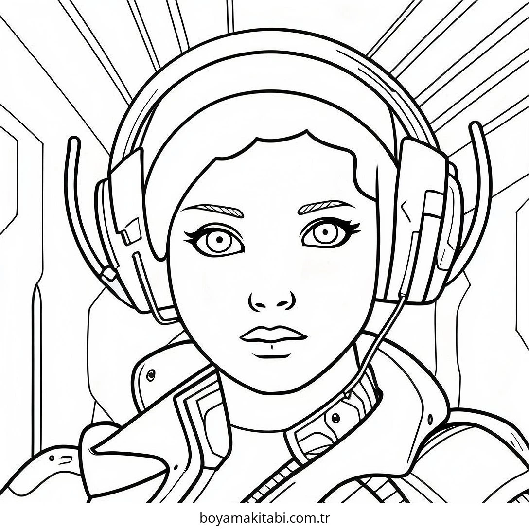 Cyberpunk  boyama sayfası #12 – sabır ve özgüven kazandırır, yaratıcı sanat çalışması