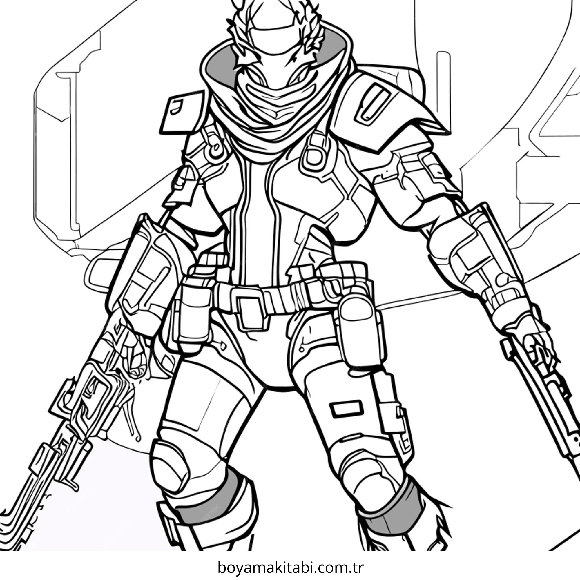 Cyberpunk  boyama sayfası – çocuk aktivitesi, PDF indir
