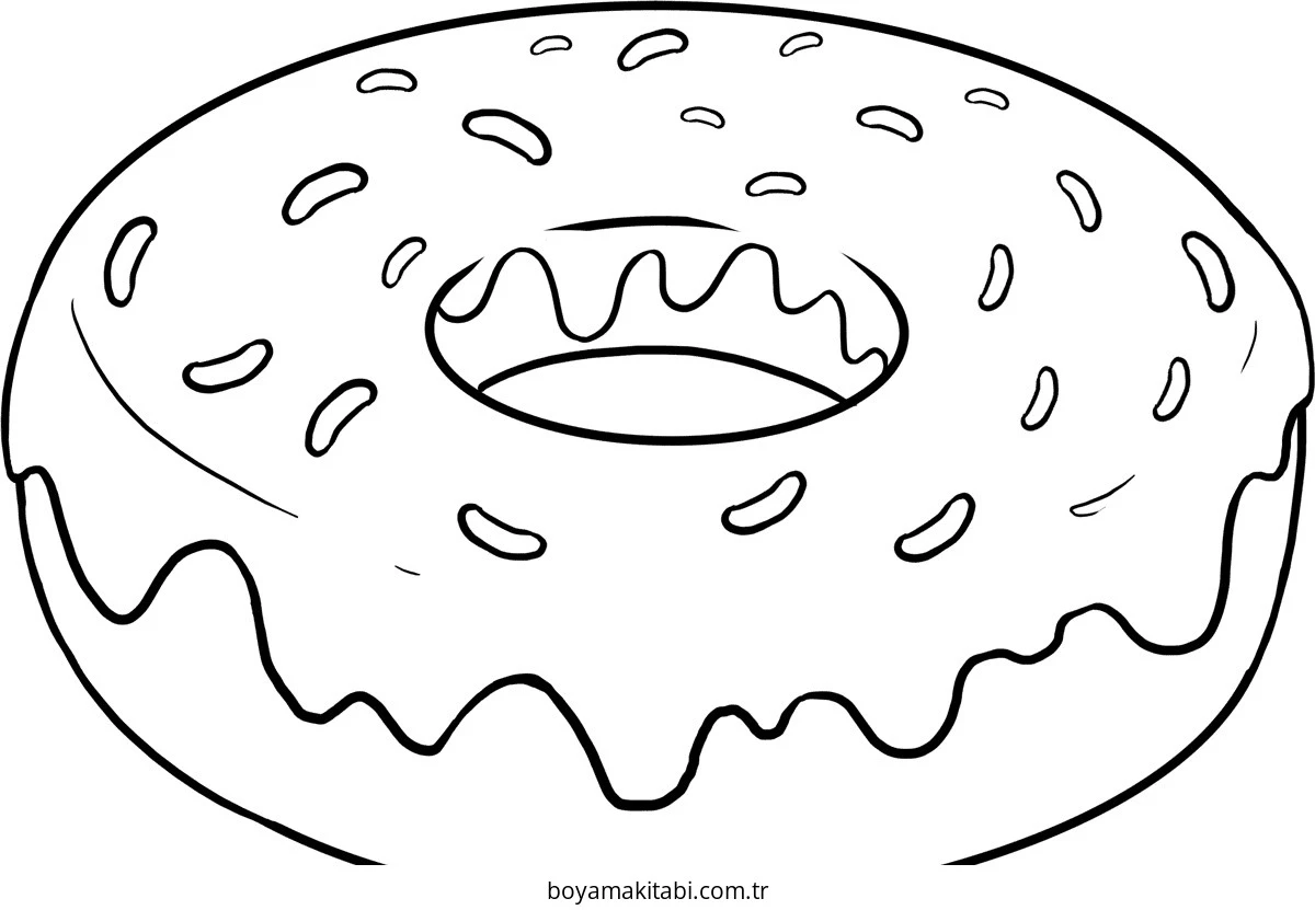 Donut boyama sayfası – sevimli karakter, sanatsal çalışma
