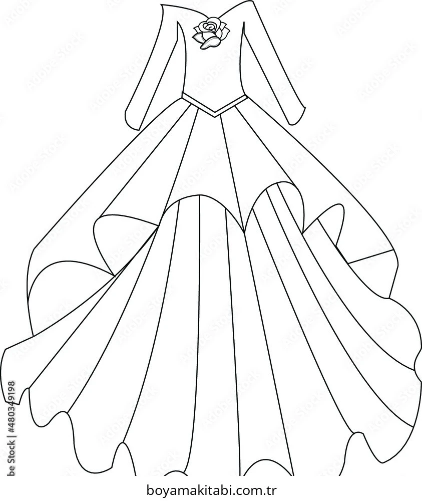 Elbise boyama sayfası – boyama çalışması, yaratıcılığı geliştirir