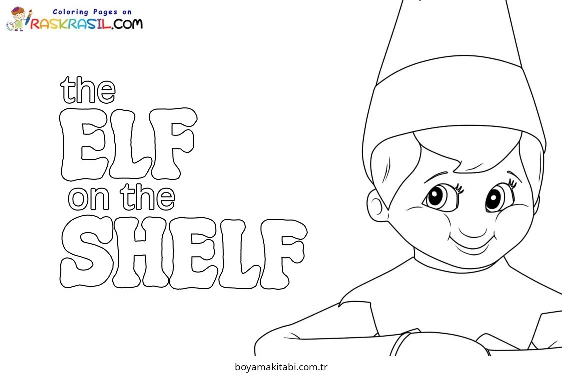 Elf boyama sayfası – kolay boyama, eğitici aktivite