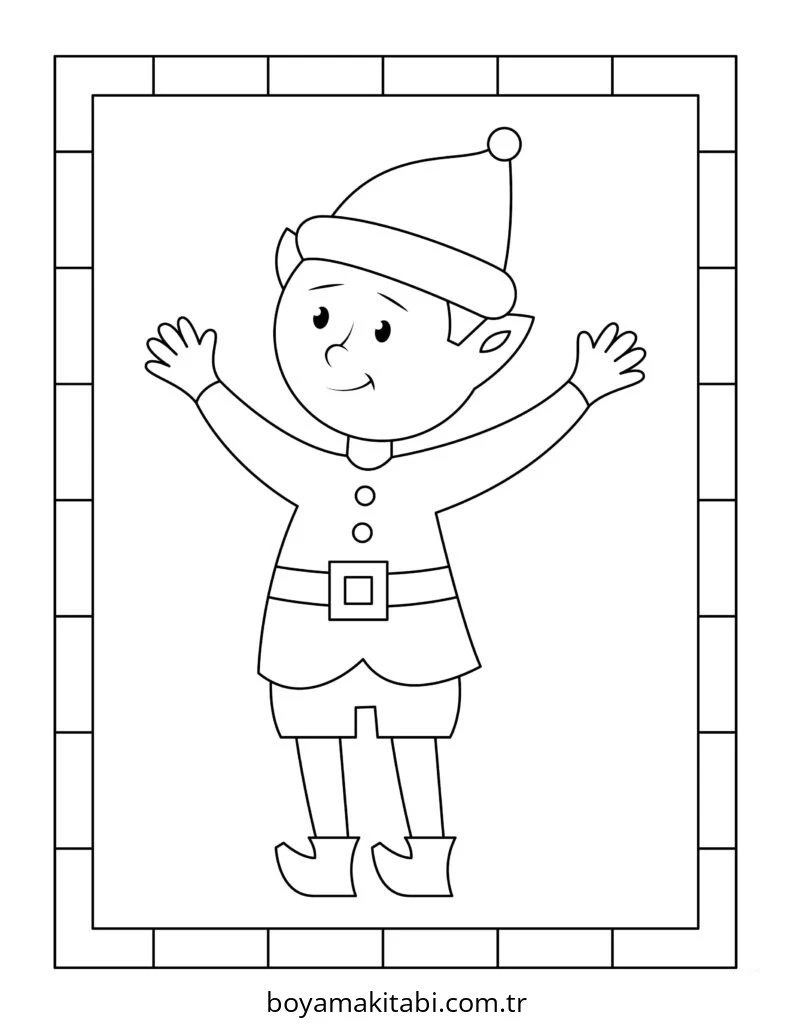 Elf boyama sayfası – boyama etkinliği, çocuk aktivitesi