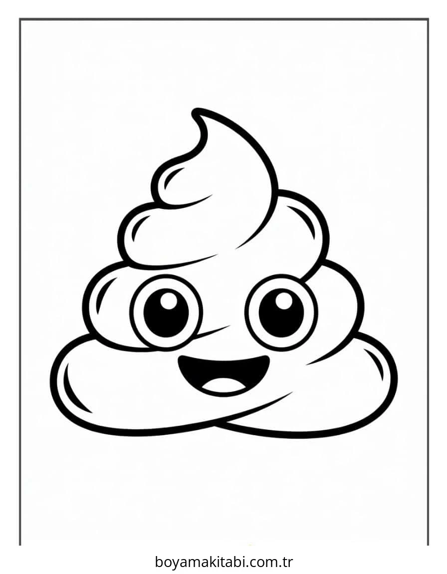 Emoji boyama sayfası – sevimli karakter, sanatsal çalışma