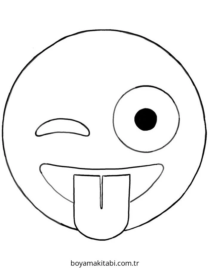 Emoji boyama sayfası – çizgi film temalı, basit çizim
