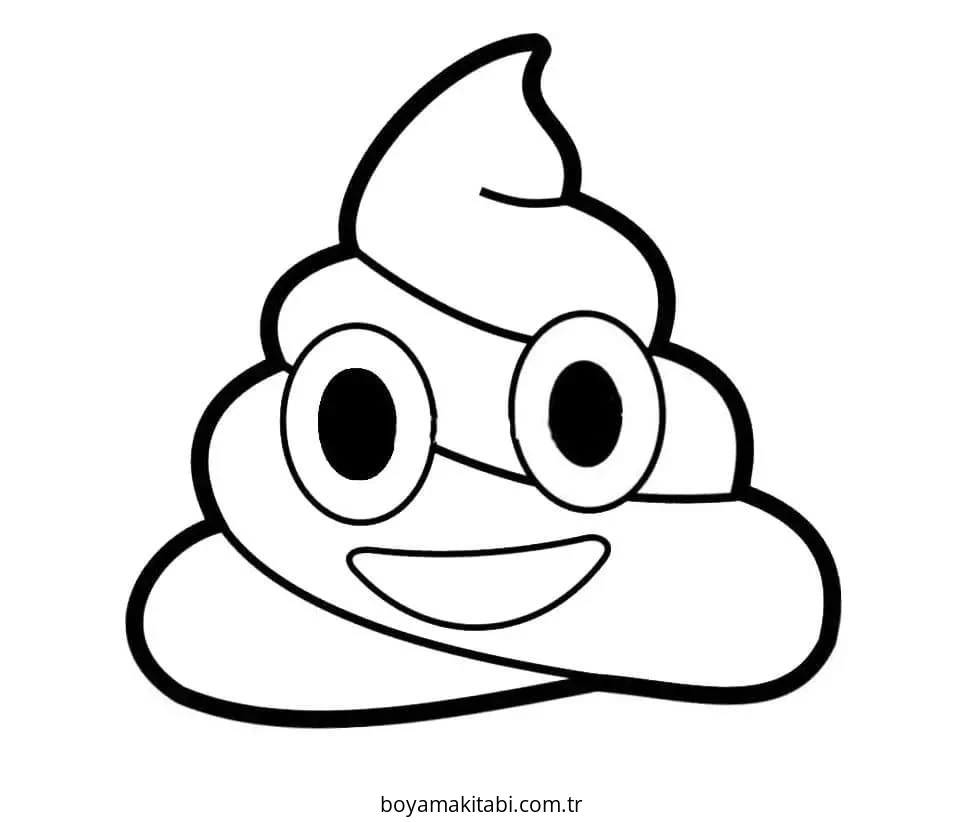 Emoji boyama sayfası – basit çizim, kolay boyama