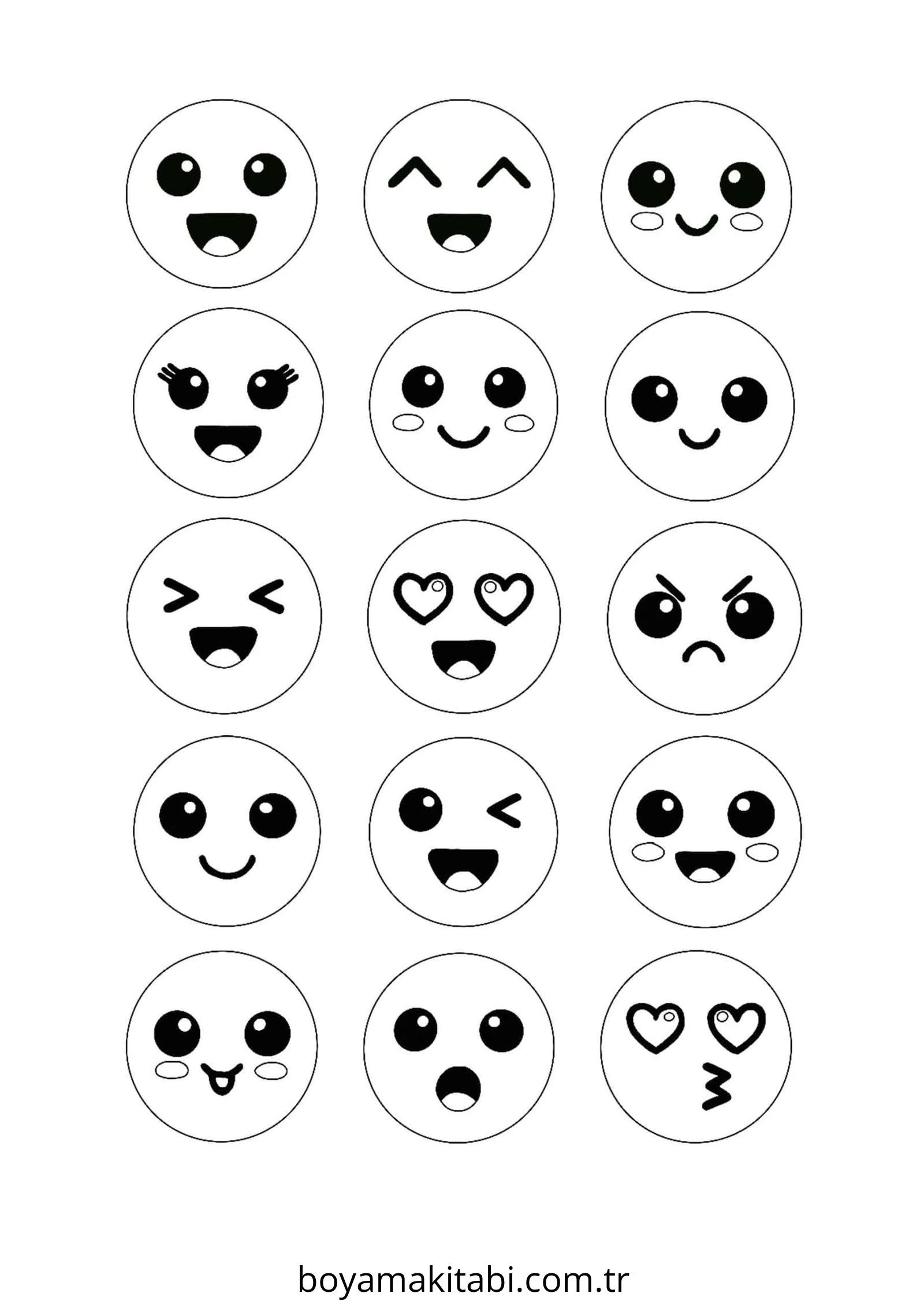 Emoji boyama sayfası – boyama çalışması, yaratıcılığı geliştirir