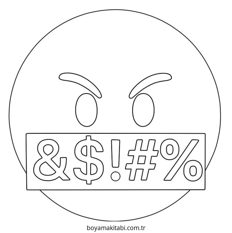Emoji boyama sayfası – PDF indir, sevimli karakter