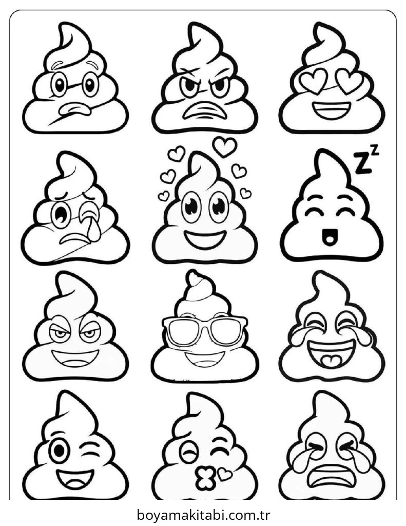 Emoji boyama sayfası – yaratıcılığı geliştirir, keyifli zaman