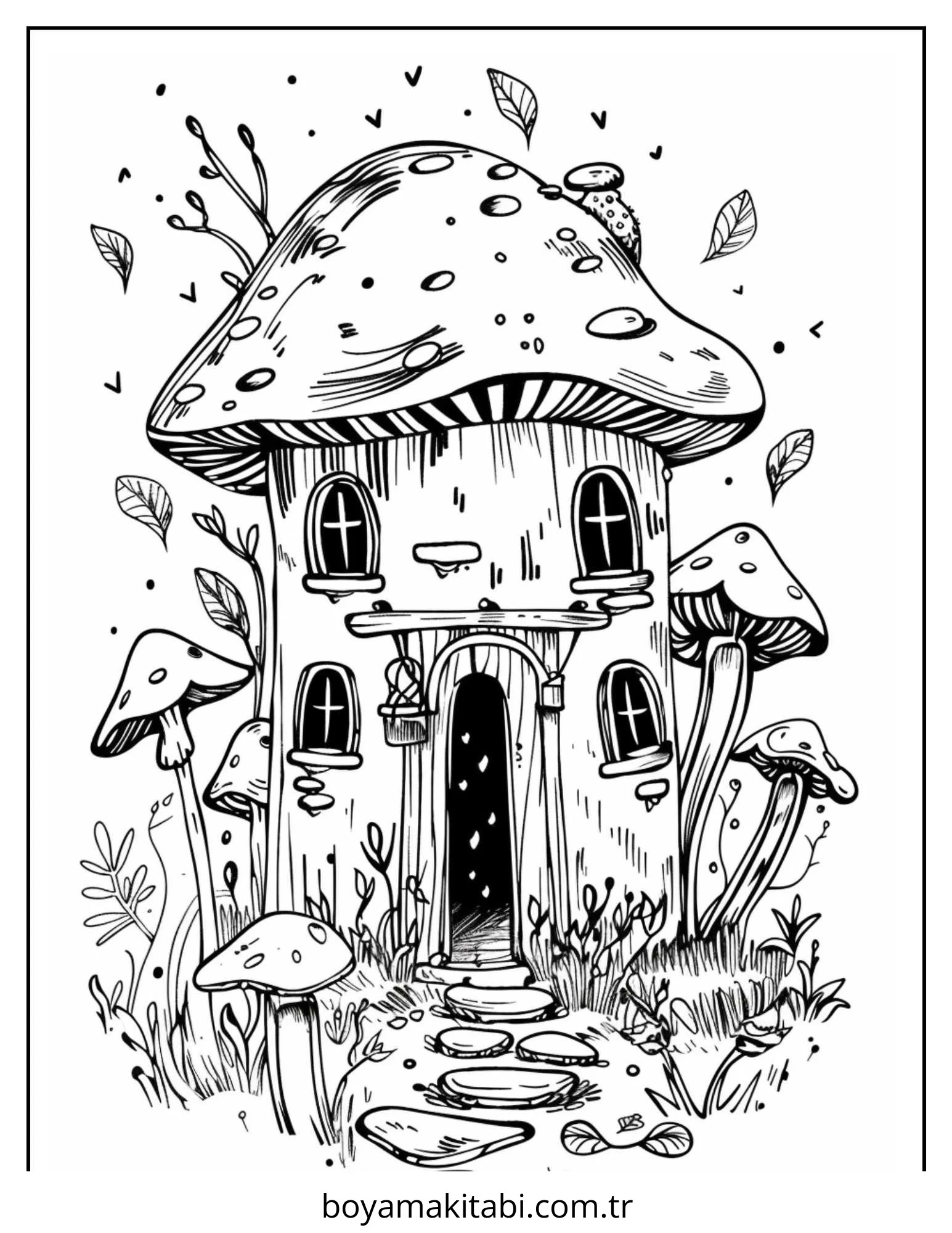Enchanted Forest boyama sayfası #10 – basit çizim, yaz tatili etkinliği