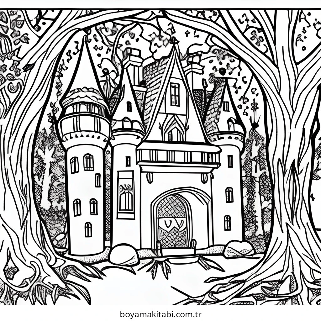 Enchanted Forest boyama sayfası #14 – anaokulu etkinliği, motor becerileri destekler