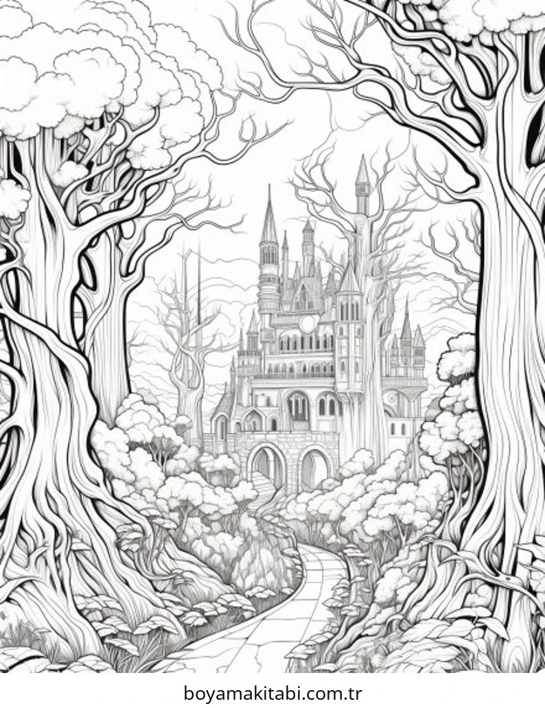 Enchanted Forest boyama sayfası #16 – aile ile vakit geçirme, renk bilgisini öğretir