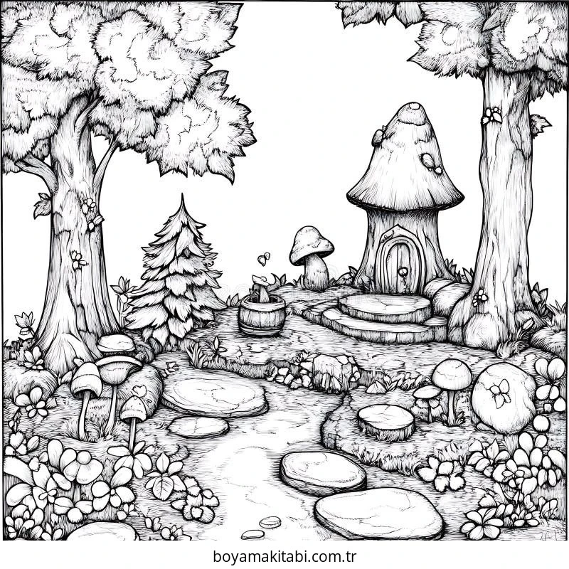 Enchanted Forest boyama sayfası – eğitici aktivite, yaratıcılık