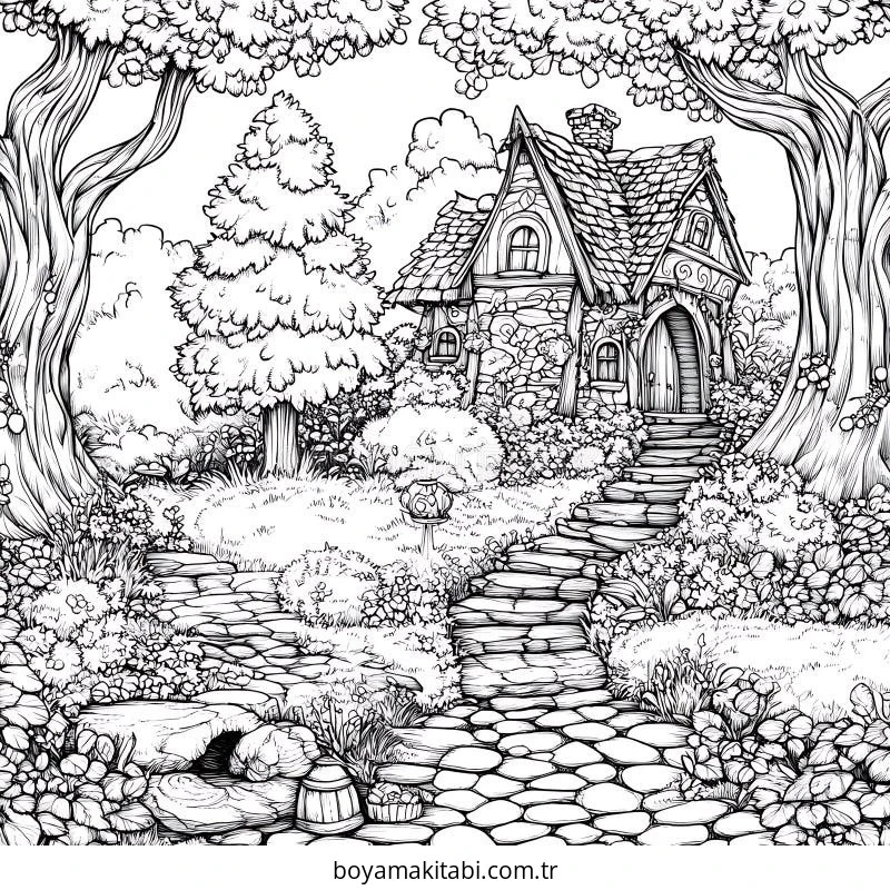 Enchanted Forest boyama sayfası – eğlenceli etkinlik, el becerilerini geliştirir