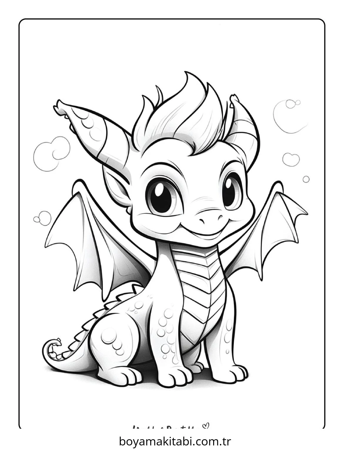 Fantasy Dragon  boyama sayfası – çocuk aktivitesi, PDF indir