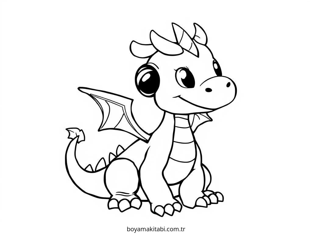 Fantasy Dragon  boyama sayfası – sanatsal çalışma, çocuklar için
