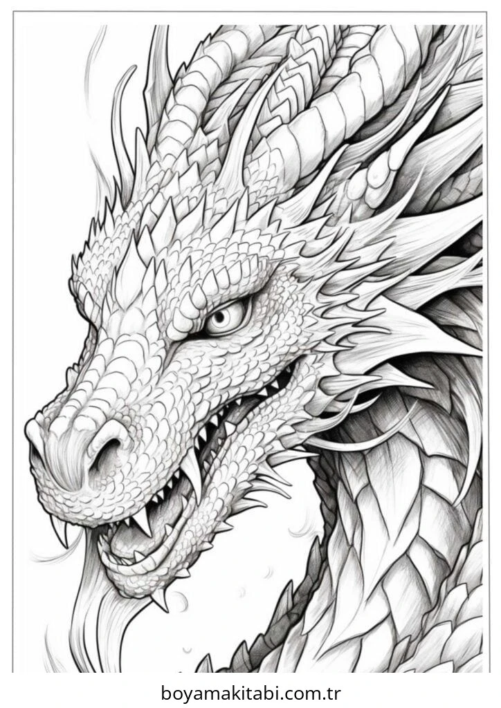 Fantasy Dragon  boyama sayfası – renkli çizimler, okul öncesi