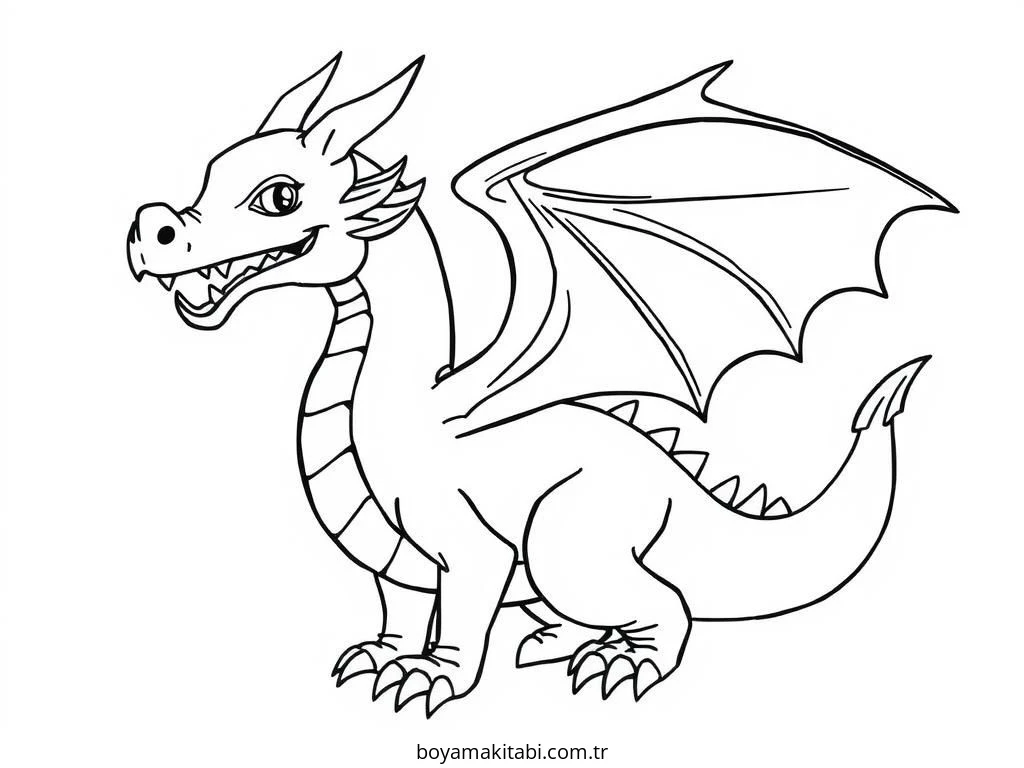 Fantasy Dragon  boyama sayfası – sanatsal çalışma, çocuklar için