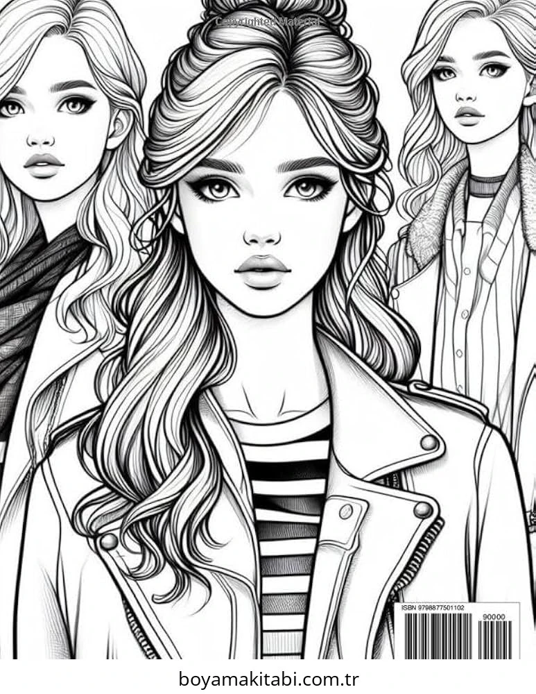 Moda  boyama sayfası – boyama etkinliği, çocuk aktivitesi