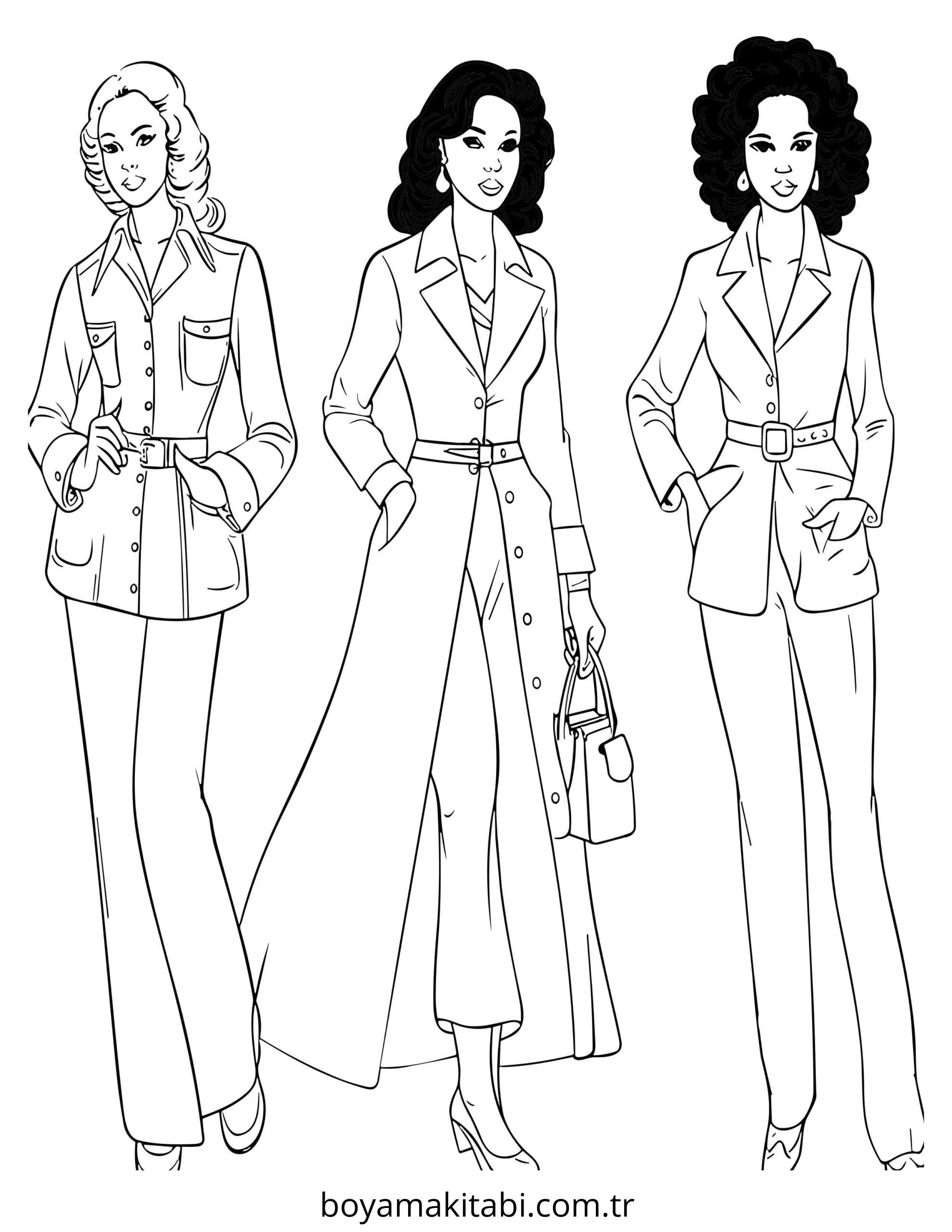 Moda  boyama sayfası – eğlenceli etkinlik, el becerilerini geliştirir
