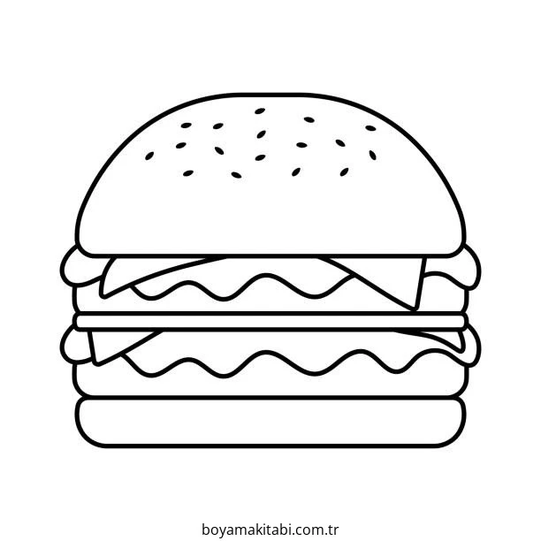 Fast Food boyama sayfası – çocuklar için, çizgi film temalı