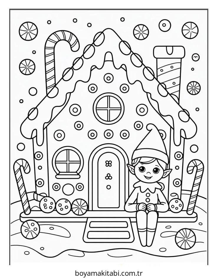 Elf boyama sayfası – boyama etkinliği, çocuk aktivitesi