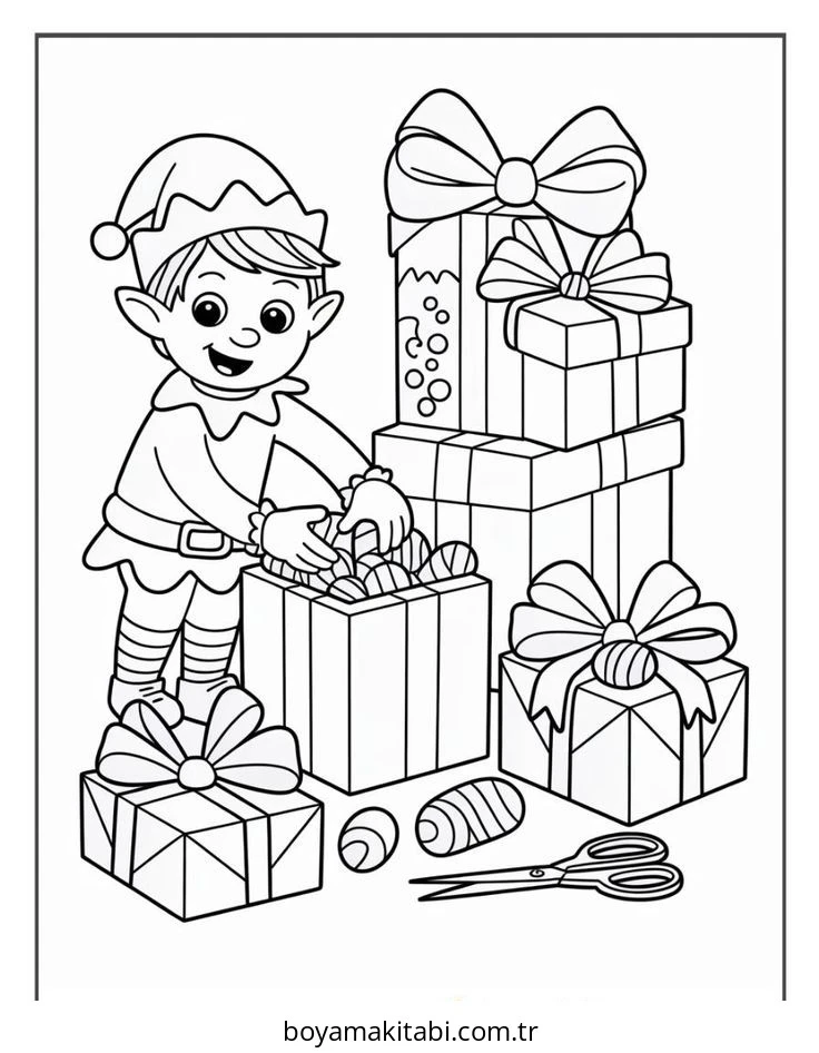 Elf boyama sayfası – eğitici aktivite, yaratıcılık