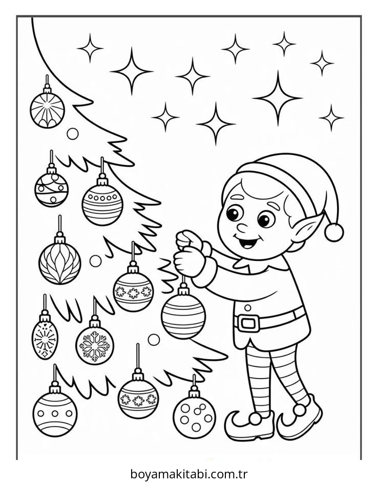 Elf boyama sayfası – boyama çalışması, yaratıcılığı geliştirir