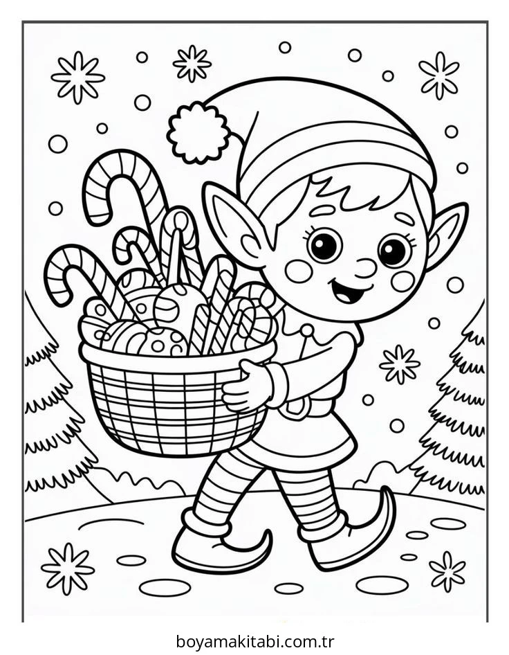 Elf boyama sayfası – ücretsiz yazdır, boyama etkinliği