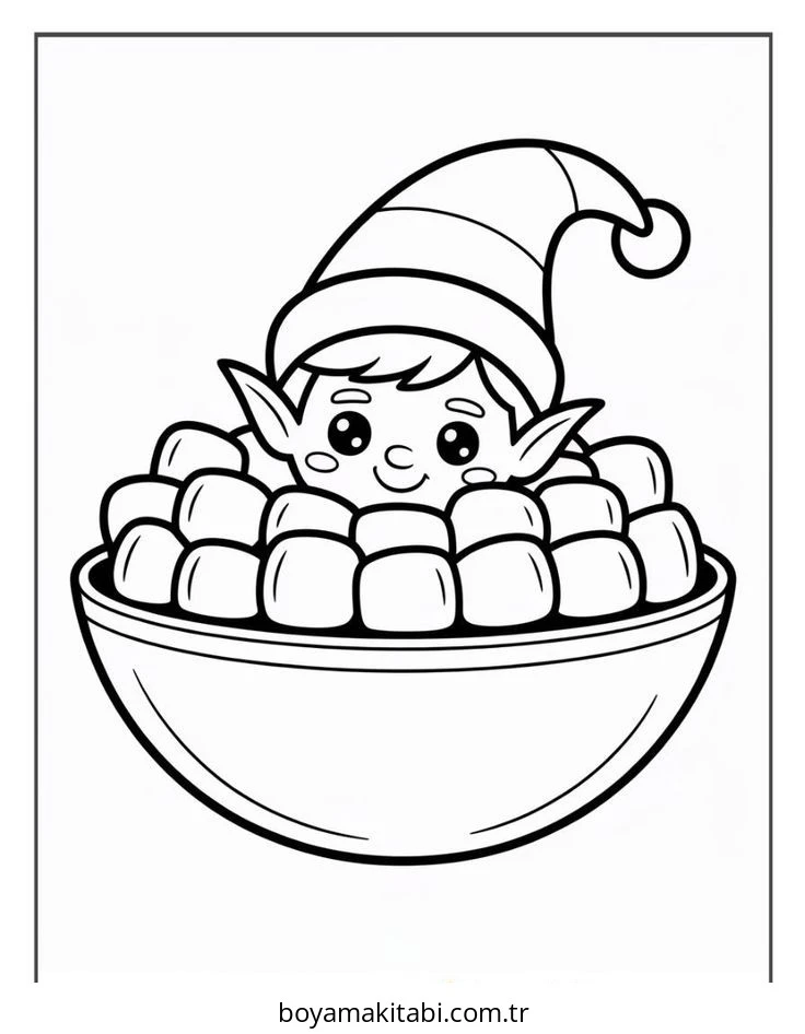 Elf boyama sayfası – yaratıcılık, eğlenceli etkinlik
