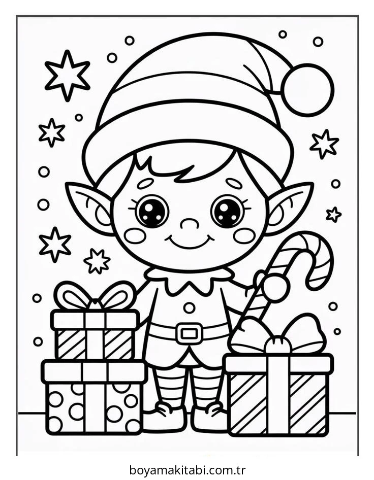 Elf boyama sayfası – yaratıcılık, eğlenceli etkinlik
