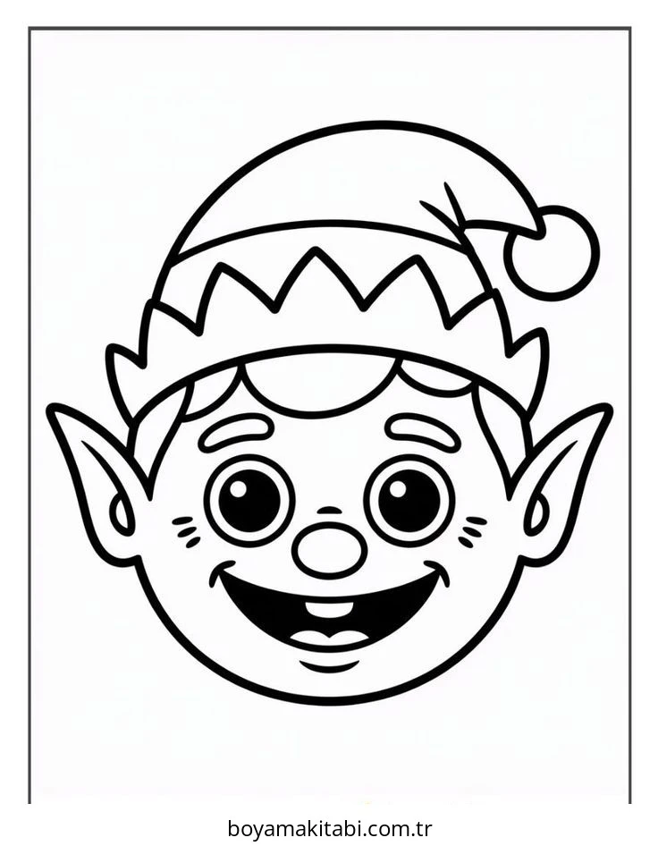 Elf boyama sayfası – renkli çizimler, okul öncesi